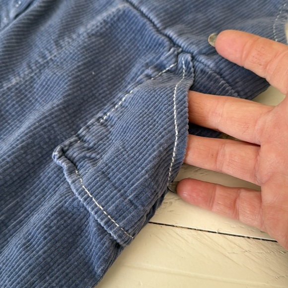 Vintage 1970s 3X gender neutral corduroy cornflower Blue Corduroy Overalls - Picture 6 of 10